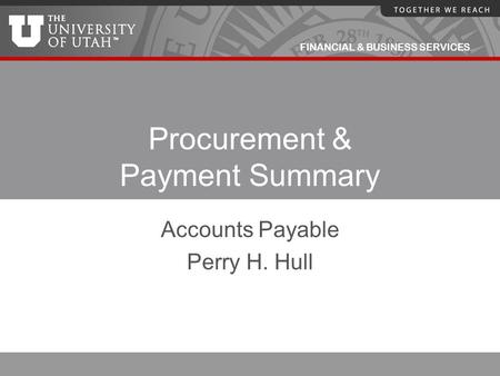 Procurement & Payment Summary