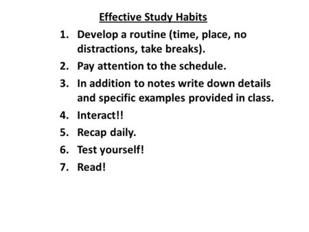 Effective Study Habits