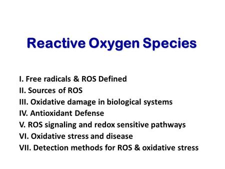 Reactive Oxygen Species