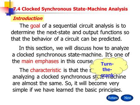 7.4 Clocked Synchronous State-Machine Analysis