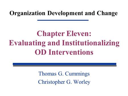 Organization Development and Change