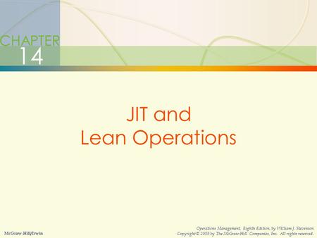 JIT and Lean Operations