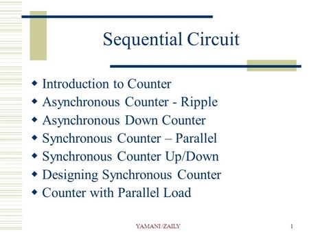 Sequential Circuit Introduction to Counter