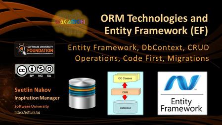 ORM Technologies and Entity Framework (EF)