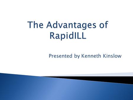 Presented by Kenneth Kinslow.  A resource sharing system created by the ILL staff at Colorado State in 1997.  It is for articles only.  Let’s take.