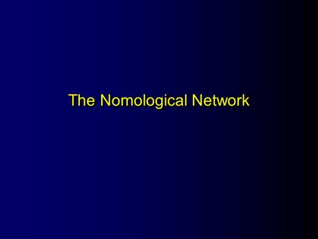 The Nomological Network