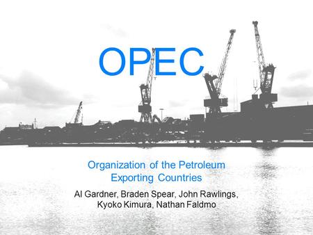 OPEC Organization of the Petroleum Exporting Countries