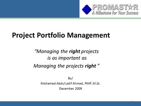 Project Portfolio Management