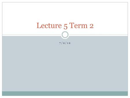 7/2/12 Lecture 5 Term 2. Business value of customer relationship management Increased customer satisfaction Reduced direct-marketing costs More effective.