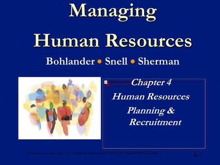 Managing Human Resources Bohlander  Snell  Sherman