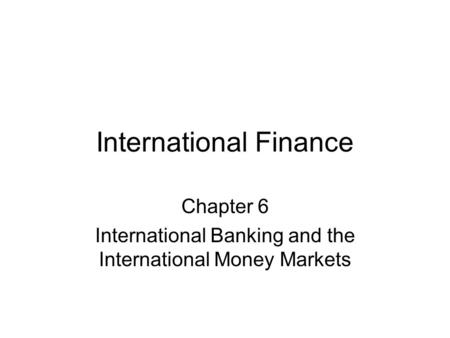 International Finance