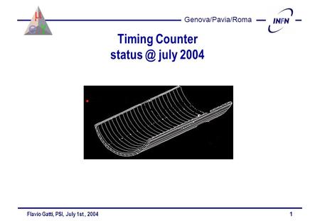 Genova/Pavia/Roma Flavio Gatti, PSI, July 1st, 20041 Timing Counter july 2004.