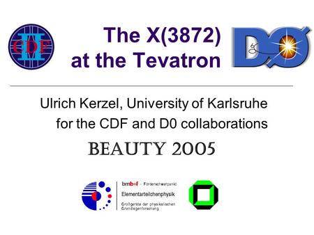 The X(3872) at the Tevatron Ulrich Kerzel, University of Karlsruhe for the CDF and D0 collaborations Beauty 2005.