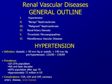 Renal Vascular Diseases