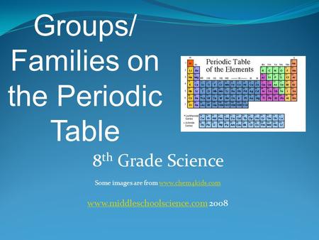 Families on the Periodic Table