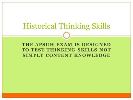 Historical Thinking Skills