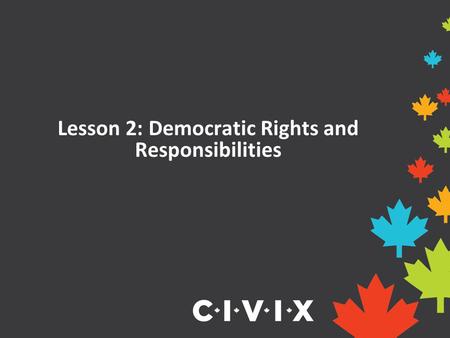 Lesson 2: Democratic Rights and Responsibilities