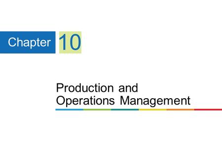 Production and Operations Management