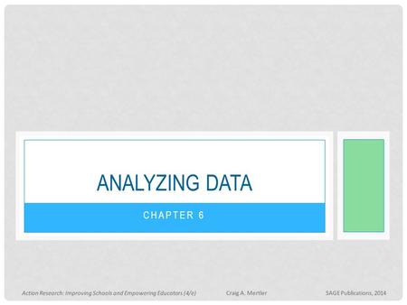 Analyzing data Chapter 6