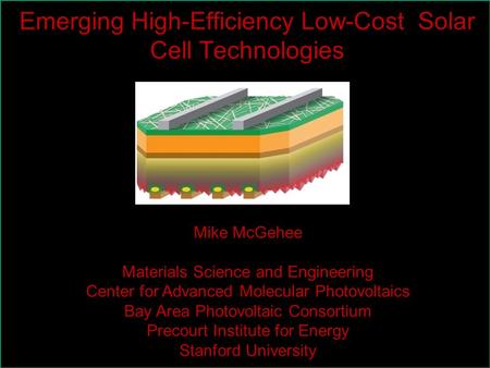 Emerging High-Efficiency Low-Cost Solar Cell Technologies