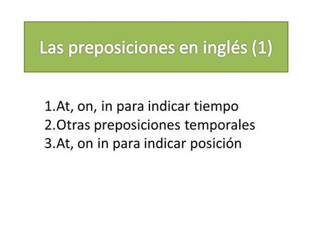 Las preposiciones en inglés (1)