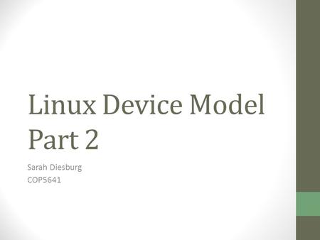 Linux Device Model Part 2