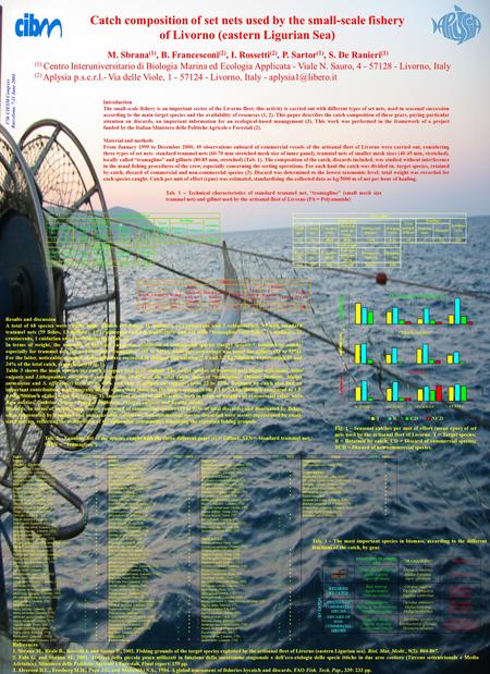 Catch composition of set nets used by the small-scale fishery of Livorno (eastern Ligurian Sea) M. Sbrana (1), B. Francesconi (2), I. Rossetti (2), P.