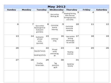 Quiz verbos Book pg. 86 Reading/Writing Wiki exercise Entrega ejercicio wiki ICFES Quiz verbos Repaso general Evaluación gramática Control de avance listening.