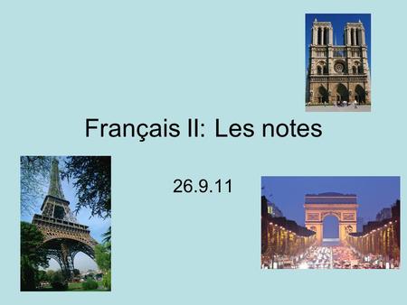 Français II: Les notes 26.9.11. Le Passé Composé To describe events in the past, we use the Passé Composé Pattern: subject + present tense of avoir +