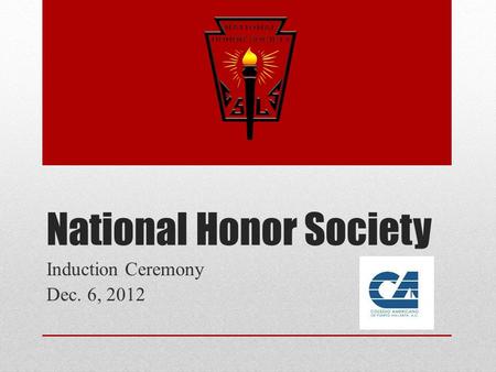 National Honor Society Induction Ceremony Dec. 6, 2012.