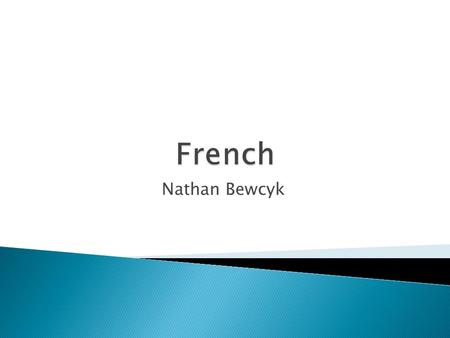 Nathan Bewcyk. Topics to be covered: 1) Greetings 2) Colours 3) Numbers 4) Alphabet 5) Family 6) Days/Months/Seasons 7) Weather.