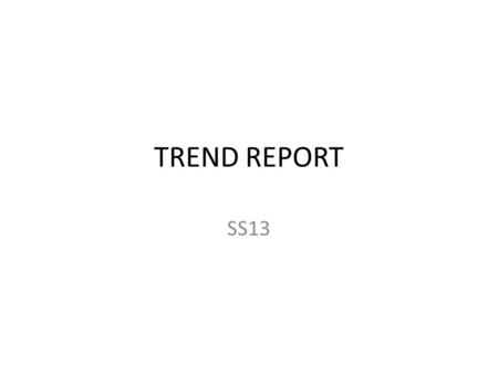 TREND REPORT SS13. NEW YORK