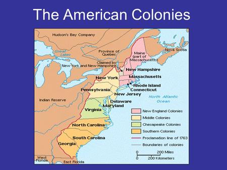 The American Colonies.