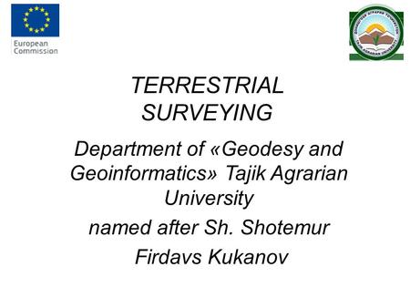 TERRESTRIAL SURVEYING