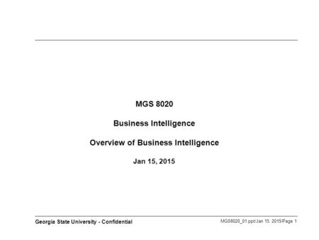 Business Intelligence