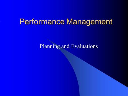 Performance Management