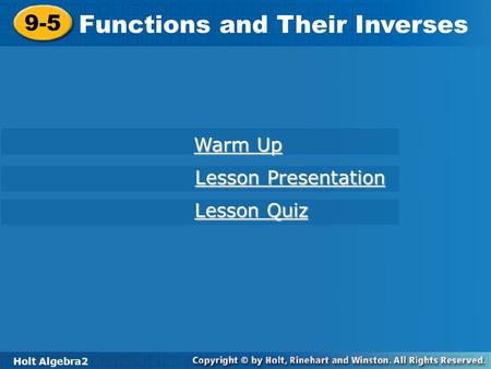 Functions and Their Inverses