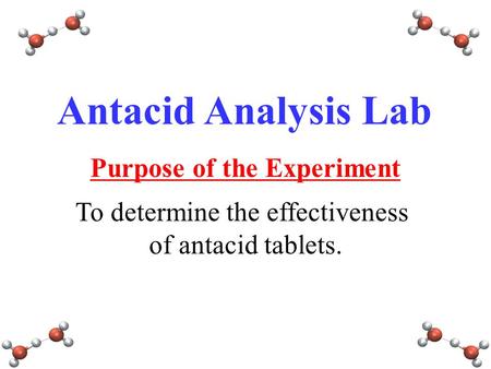 Purpose of the Experiment