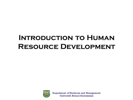 Introduction to Human Resource Development