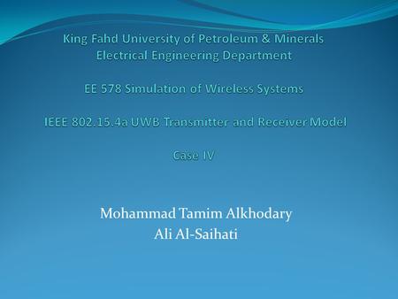 Mohammad Tamim Alkhodary Ali Al-Saihati