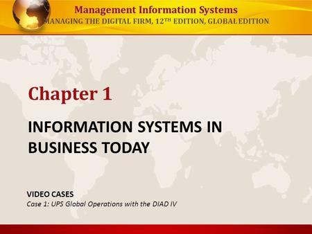 INFORMATION SYSTEMS IN BUSINESS TODAY