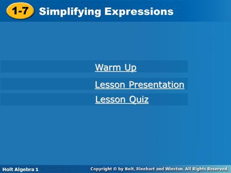 Simplifying Expressions