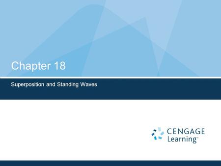 Chapter 18 Superposition and Standing Waves. Waves vs. Particles Waves are very different from particles. Particles have zero size.Waves have a characteristic.