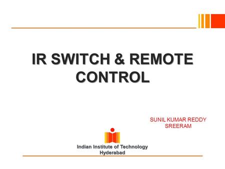 IR SWITCH & REMOTE CONTROL