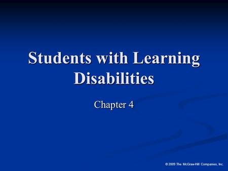 Students with Learning Disabilities