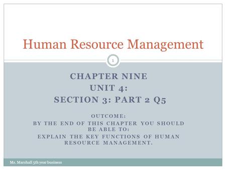 Human Resource Management