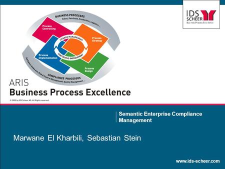 Www.ids-scheer.com Marwane El Kharbili, Sebastian Stein Semantic Enterprise Compliance Management.