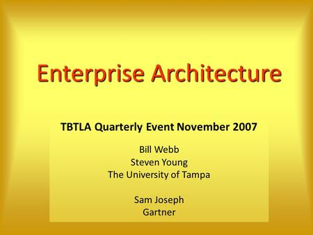 Enterprise Architecture