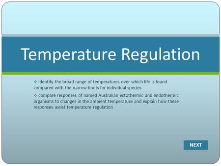 Temperature Regulation