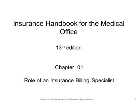 Insurance Handbook for the Medical Office